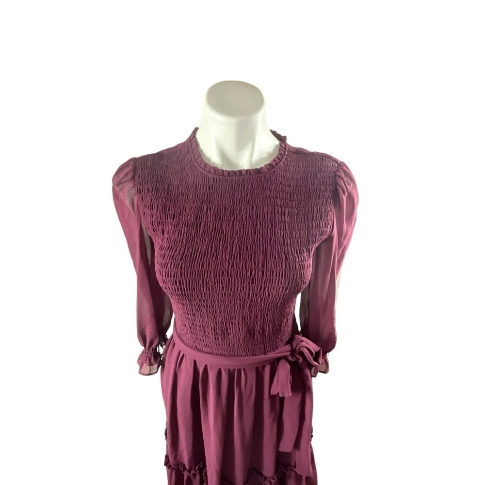 Rachel Parcell‎ Purple Nectar Smocked Tie Waist Dress - Picture 6 of 12